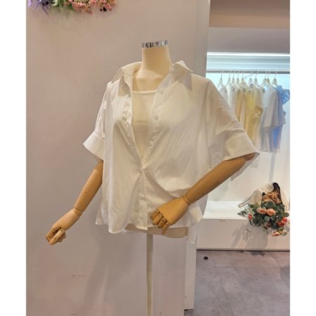 언발 루즈핏 카라 셔츠