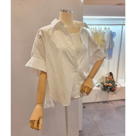 언발 루즈핏 카라 셔츠