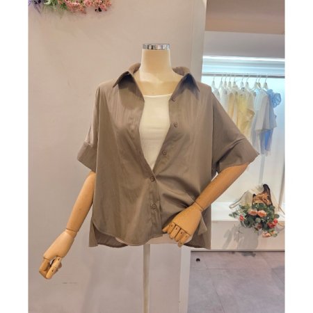 언발 루즈핏 카라 셔츠