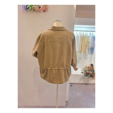 양포켓 스트링 카라 블라우스