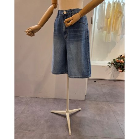 뒷밴딩 워싱 데님 바지