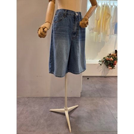 뒷밴딩 워싱 데님 바지