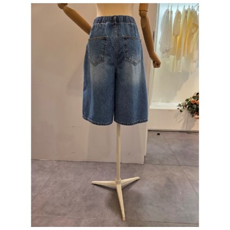 뒷밴딩 워싱 데님 바지