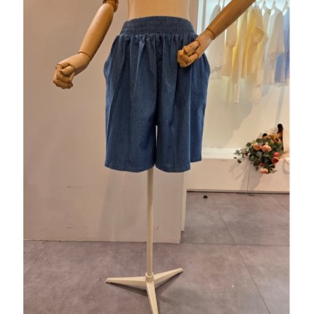 허리 밴딩 청 반바지