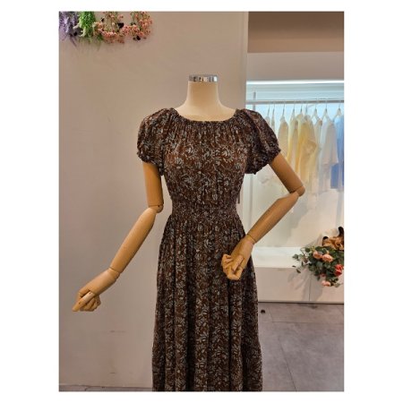 허리 밴딩 꽃 잎 원피스