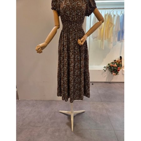 허리 밴딩 꽃 잎 원피스