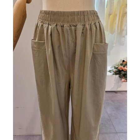 양 포켓 밴딩 팬츠