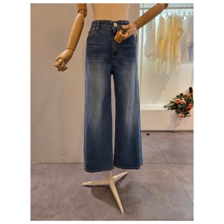 인 밴딩 워싱 와이드 데님 팬츠