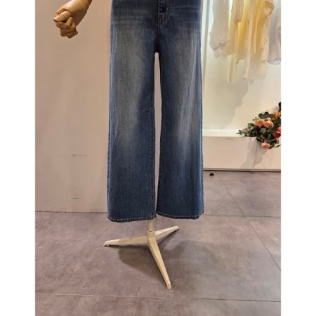 인 밴딩 워싱 와이드 데님 팬츠