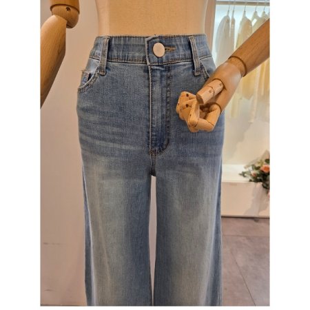 인 밴딩 데님 와이드 팬츠