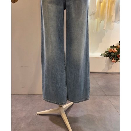 인 밴딩 데님 와이드 팬츠