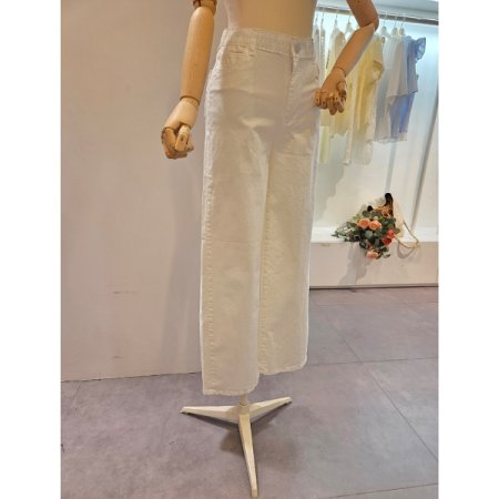 인 밴딩 일자 와이드 팬츠