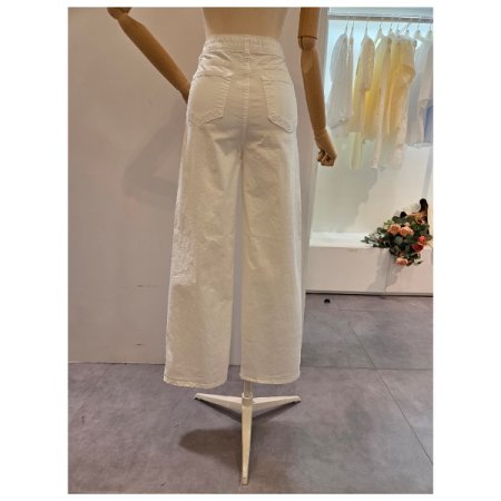 인 밴딩 일자 와이드 팬츠