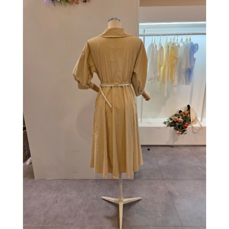 허리 핀턱 벨트 원피스