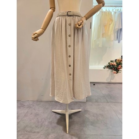 단추 장식 스커트 벨트 세트