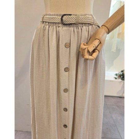 단추 장식 스커트 벨트 세트