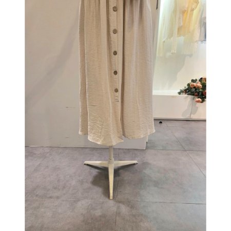 단추 장식 스커트 벨트 세트