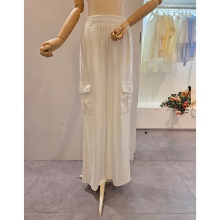 양 카고 포켓 밴딩 팬츠