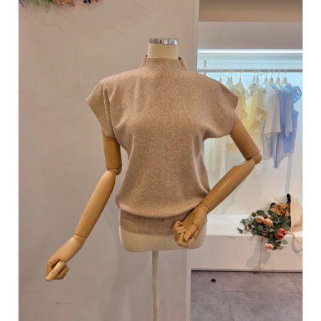 슬림 골지 캡소매 니트