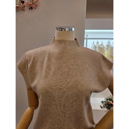 슬림 골지 캡소매 니트