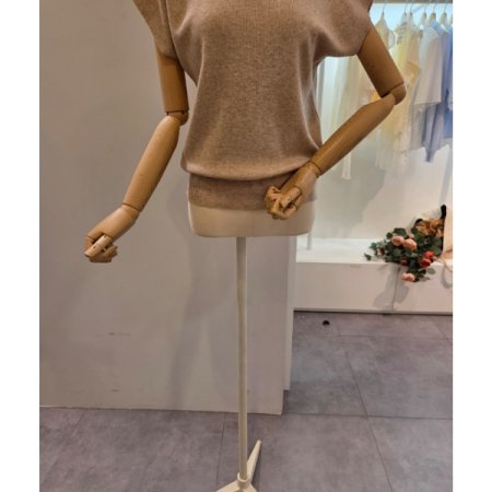 슬림 골지 캡소매 니트