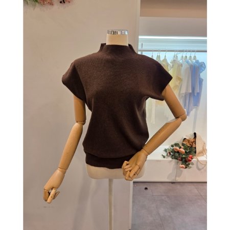 슬림 골지 캡소매 니트