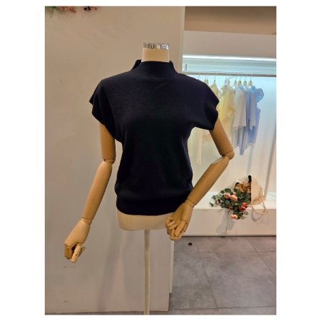 슬림 골지 캡소매 니트