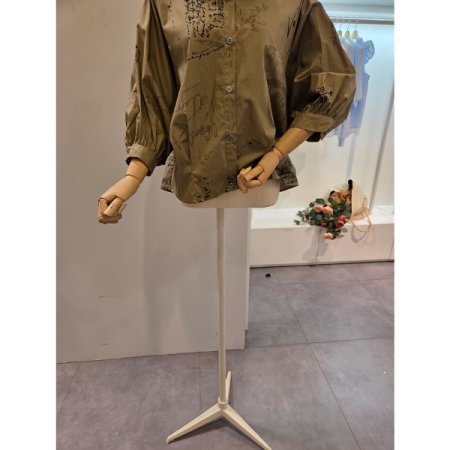 영문 프린트 7부소매 셔츠