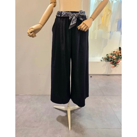 스카프 밴딩 와이드팬츠