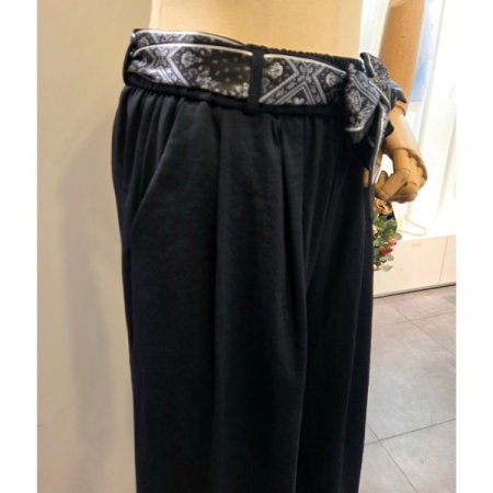 스카프 밴딩 와이드팬츠