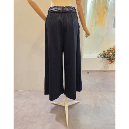 스카프 밴딩 와이드팬츠