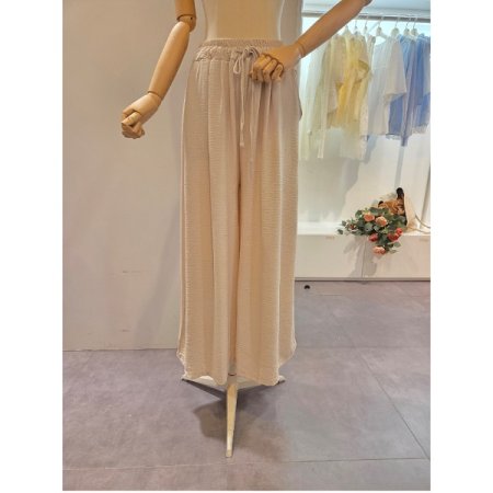 밴딩 핀턱 와이드 팬츠