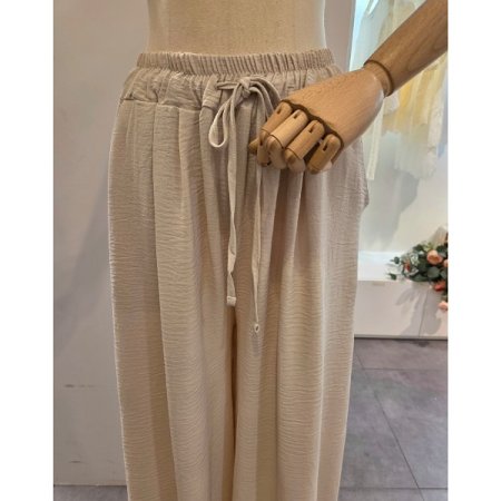 밴딩 핀턱 와이드 팬츠