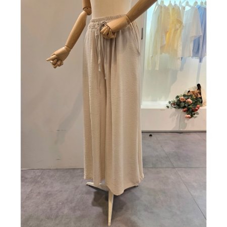 밴딩 핀턱 와이드 팬츠