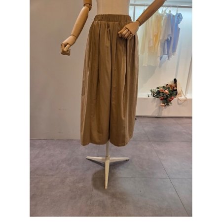 밴딩 핀턱 통 바지