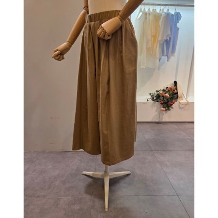 밴딩 핀턱 통 바지