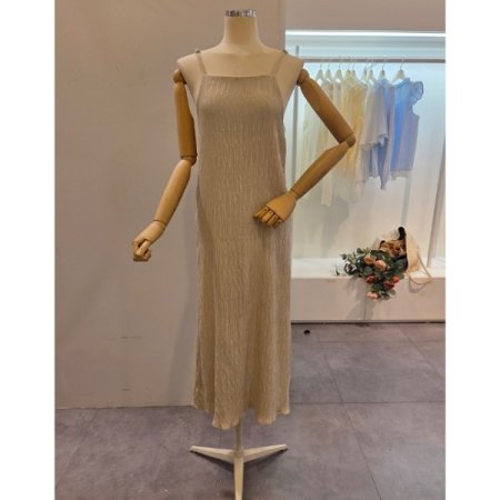 슬림 끈 롱 원피스