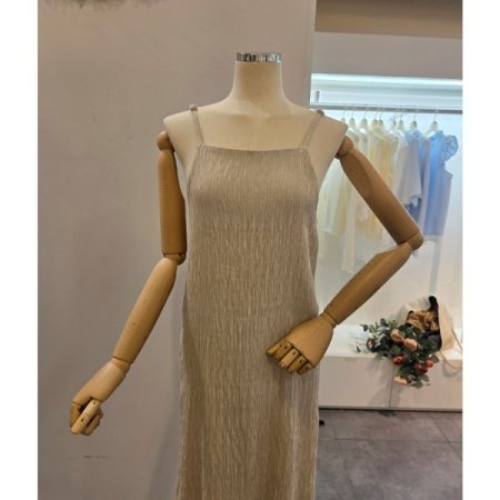 슬림 끈 롱 원피스