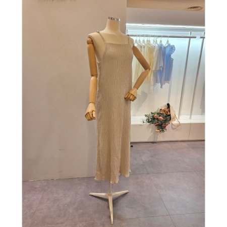 슬림 끈 롱 원피스