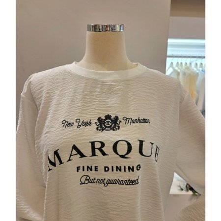 레터링 긴팔 라운드 티셔츠