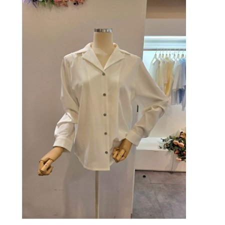 무지 카라 블라우스