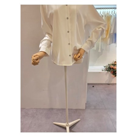 무지 카라 블라우스