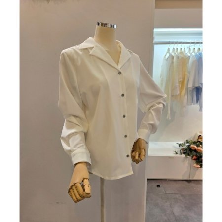 무지 카라 블라우스