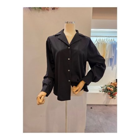 무지 카라 블라우스