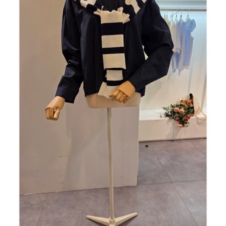 스트라이프 어깨숄 셔츠 세트