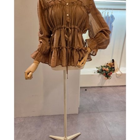 프릴 스트링 블라우스