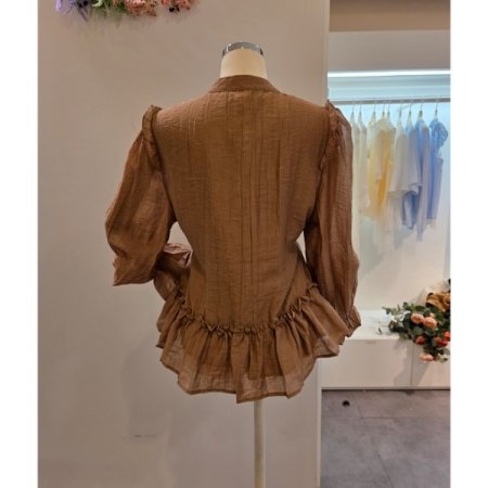 프릴 스트링 블라우스