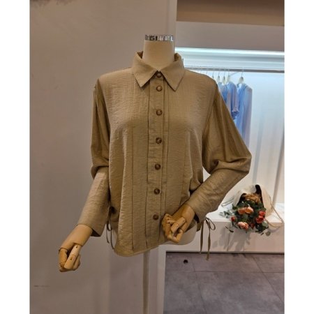 양 셔링 카라 블라우스