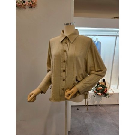 양 셔링 카라 블라우스