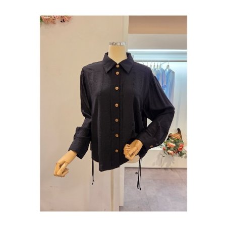 양 셔링 카라 블라우스